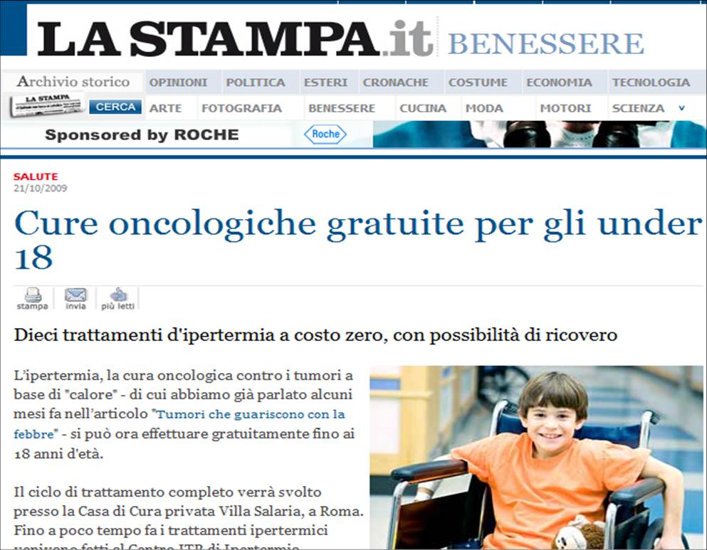 Cure gratuite per gli under 18: La Stampa